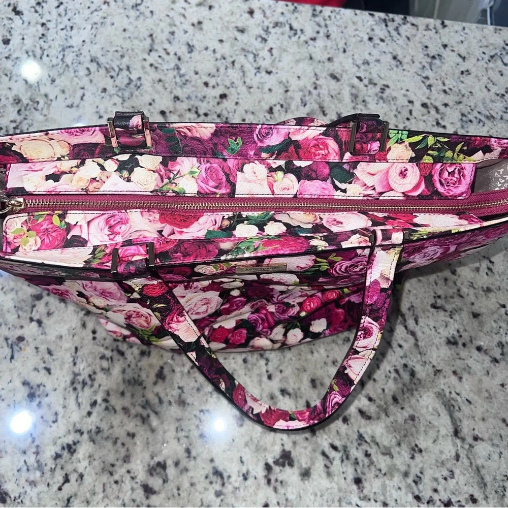 Kate Spade Pink and Red Floral Tote - Picture 8 of 9